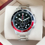  Shop Authentic Fossil FB-03 Chronograph Black Dial Silver Steel Strap Watch for Men - FS5767 - Luxxuri