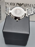  Shop Authentic Emporio Armani Gianni T Bar Dark Blue Dial Silver Stainless Steel Watch For Women - AR11091 - Luxxuri
