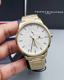  Shop Authentic Tommy Hilfiger Hunter White Dial Gold Steel Strap Watch for Men - 1791609 - Luxxuri