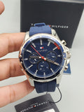  Shop Authentic Tommy Hilfiger Mason Blue Dial Blue Rubber Strap Watch for Men - 1791791 - Luxxuri