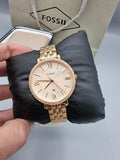  Shop Authentic Fossil Jacqueline Rose Gold Dial Rose Gold Steel Strap Watch for Women - ES3632 - Luxxuri