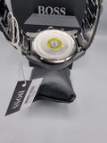  Shop Authentic Hugo Boss Skymaster Chronograph Black Dial Black Steel Strap Watch for Men - 1513785 - Luxxuri