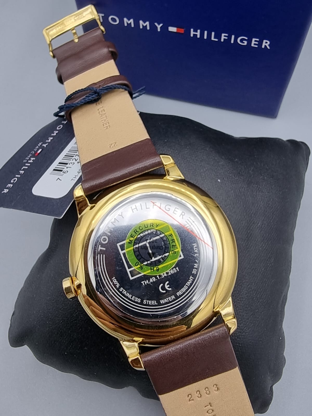 Tommy Hilfiger Hunter Green Dial Brown Leather Strap Watch for Men - 1791607