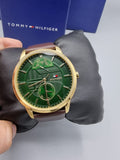  Shop Authentic Tommy Hilfiger Hunter Green Dial Brown Leather Strap Watch for Men - 1791607 - Luxxuri