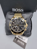  Shop Authentic Hugo Boss Ocean Edition Black Dial Gold Mesh Bracelet Watch for Men - 1513703 - Luxxuri