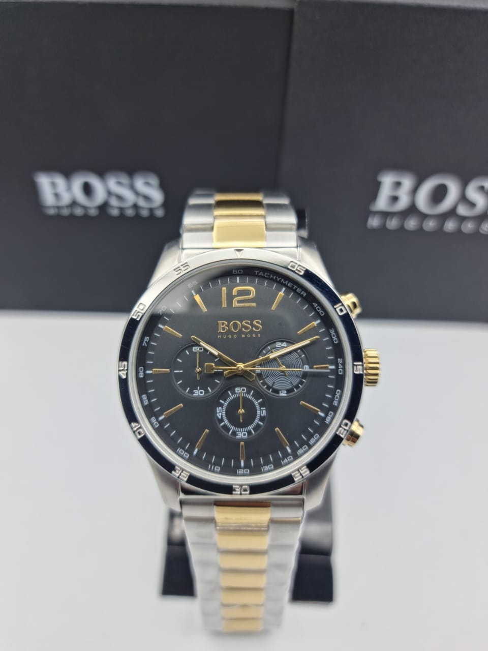  Shop Authentic Hugo Boss Professional Black Dial Two Tone Steel Strap Watch for Men - 1513529 - Luxxuri