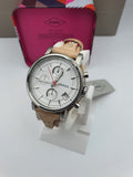  Shop Authentic Fossil Boyfriend Chronograph White Dial Brown Leather Strap Watch for Women - ES3625 - Luxxuri