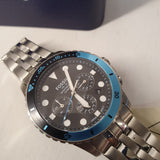  Shop Authentic Fossil FB-01 Chronograph Black Dial Silver Steel Strap Watch for Men - FS5827 - Luxxuri