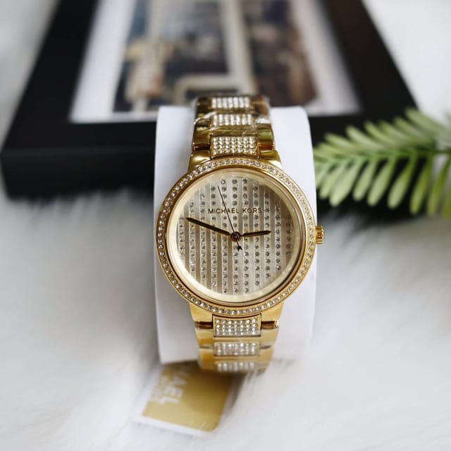  Shop Authentic Michael Kors Gabbi Crystals Gold Dial Gold Steel Strap Watch For Women - MK3985 - Luxxuri