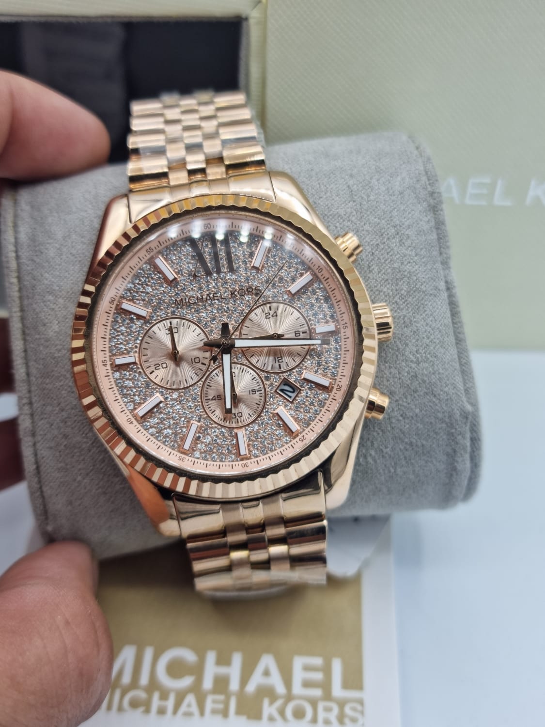  Shop Authentic Michael Kors Lexington Rose Gold Dial Rose Gold Stainless Steel Strap Watch for Men - MK8580 - Luxxuri