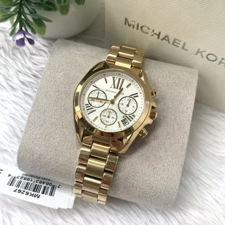  Shop Authentic Michael Kors Lexington Quartz Gold Dial Gold Steel Strap Watch For Women - MK6267 - Luxxuri