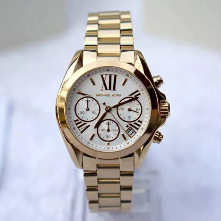  Shop Authentic Michael Kors Lexington Quartz Gold Dial Gold Steel Strap Watch For Women - MK6267 - Luxxuri