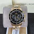  Shop Authentic Michael Kors Bayville Chronograph Black Dial Gold Steel Strap Watch For Men - MK8726 - Luxxuri
