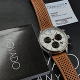  Shop Authentic Movado Heritage Calendoplan Chronograph White Dial Brown Leather Strap Watch for Men - 3650008 - Luxxuri