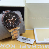  Shop Authentic Michael Kors Layton Chronograph Black Dial Two Tone Steel Strap Watch For Men - MK8913 - Luxxuri