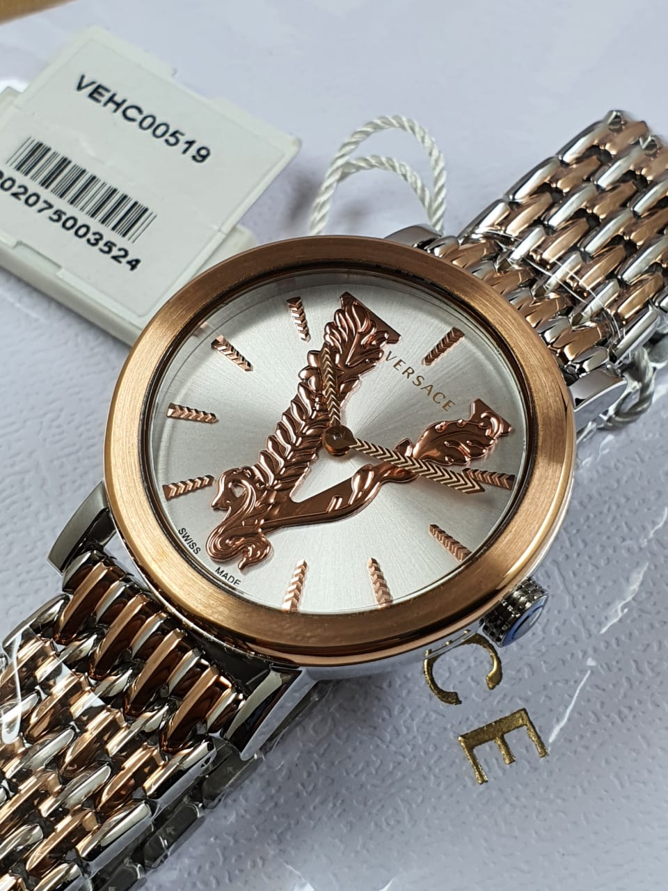  Shop Authentic Versace Virtus Quartz White Dial Two Tone Steel Strap Watch for Women - VEHC00519 - Luxxuri