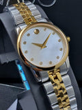 Shop Authentic Movado Museum Classic Diamonds Mother of Pearl Dial Two Tone Steel Strap Watch For Women - 0606613 - Luxxuri
