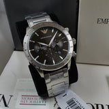  Shop Authentic Emporio Armani Mario Chronograph Black Dial Silver Steel Strap Watch For Men - AR11241 - Luxxuri
