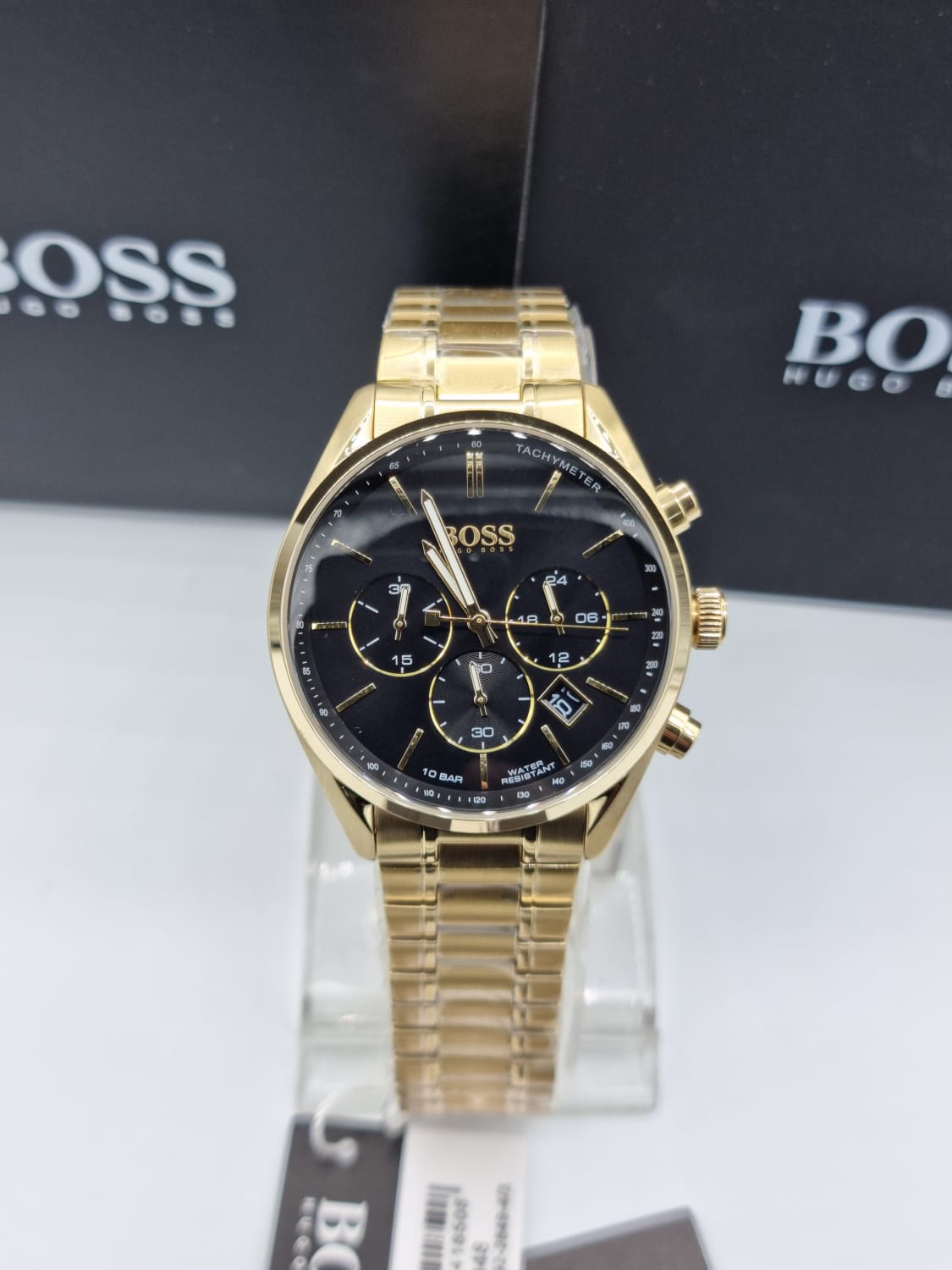  Shop Authentic Hugo Boss Champion Black Dial Gold Steel Strap Watch for Men - 1513848 - Luxxuri