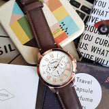  Shop Authentic Fossil Grant Chronograph White Dial Brown Leather Strap Watch for Men - FS4991 - Luxxuri