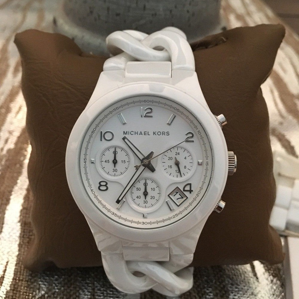  Shop Authentic Michael Kors Ceramic White Dial White Steel Strap Watch for Women - MK5387 - Luxxuri