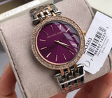  Shop Authentic Michael Kors Darci Purple Dial Two Tone Steel Strap Watch for Women - MK3353 - Luxxuri