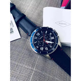  Shop Authentic Fossil Grant Chronograph Blue Dial Blue Leather Strap Watch for Men - FS5373 - Luxxuri