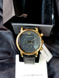  Shop Authentic Emporio Armani Luigi Chronograph Black Dial Black Leather Watch For Men - AR1917 - Luxxuri