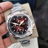  Shop Authentic Fossil Bronson Chronograph Red Dial Silver Steel Strap Watch for Men - FS5878 - Luxxuri