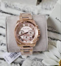  Shop Authentic Michael Kors Brecken Chronograph Quartz Rose Gold Dial Rose Gold Steel Strap Watch For Women - MK6367 - Luxxuri
