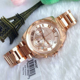  Shop Authentic Michael Kors Brecken Chronograph Quartz Rose Gold Dial Rose Gold Steel Strap Watch For Women - MK6367 - Luxxuri