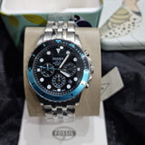  Shop Authentic Fossil FB-01 Chronograph Black Dial Silver Steel Strap Watch for Men - FS5827 - Luxxuri