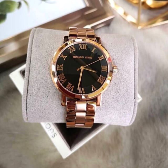  Shop Authentic Michael Kors Noire Black Dial Rose Gold Steel Strap Watch for Women - MK3585 - Luxxuri