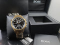  Shop Authentic Hugo Boss Globetrotter Chronograph Black Dial Gold Steel Strap Watch for Men - 1513932 - Luxxuri