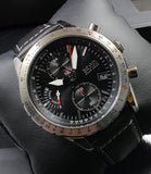  Shop Authentic Hugo Boss Aero Chronograph Black Dial Black Leather Strap Watch for Men - 1513770 - Luxxuri