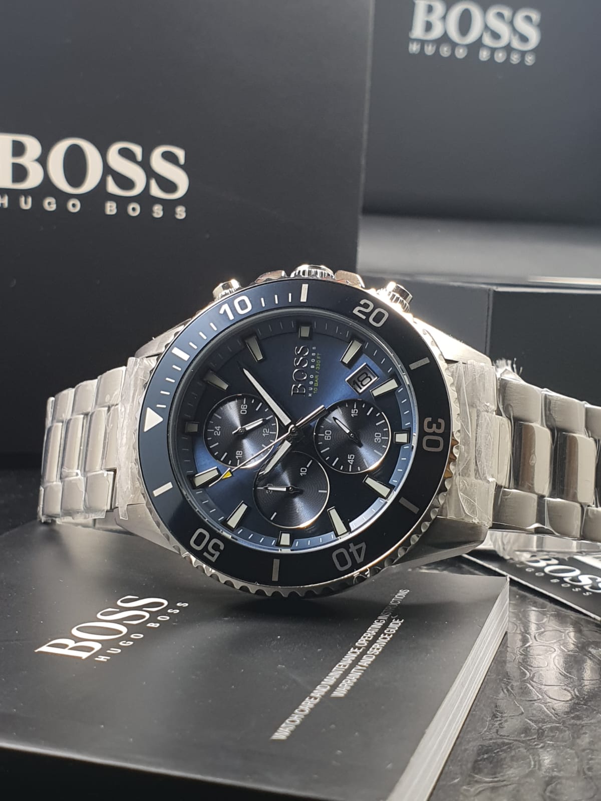  Shop Authentic Hugo Boss Admiral Blue Dial Silver Steel Strap Watch for Men - 1513907 - Luxxuri
