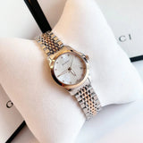  Shop Authentic Gucci G Timeless Diamonds Mother of Pearl Dial Two Tone Mesh Bracelet Watch For Women - YA126514 - Luxxuri