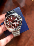  Shop Authentic Tommy Hilfiger Hudson Chronograph Quartz Brown Dial Silver Steel Strap Watch For Men - 1791229 - Luxxuri