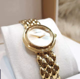  Shop Authentic Versace V-Flare Quartz Silver Dial Gold Steel Strap Watch for Women - VEBN00718 - Luxxuri