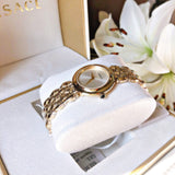  Shop Authentic Versace V-Flare Quartz Silver Dial Gold Steel Strap Watch for Women - VEBN00718 - Luxxuri