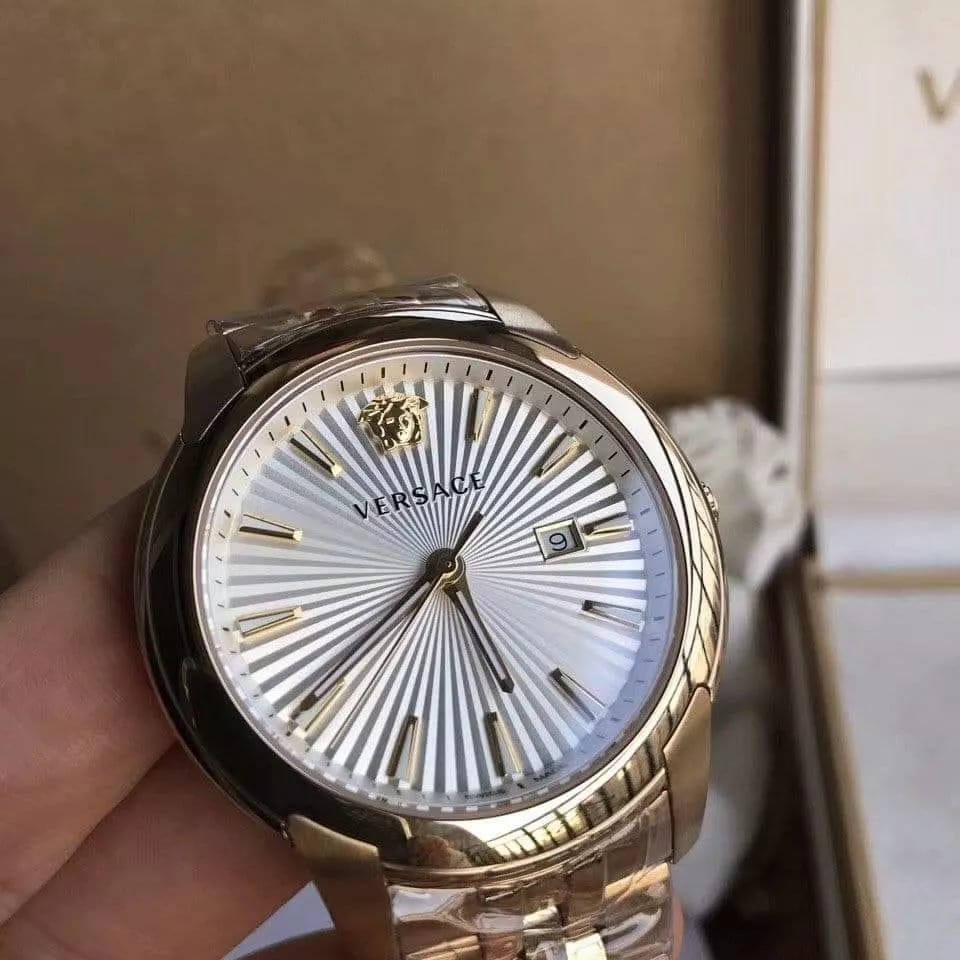  Shop Authentic Versace V-Urban Quartz Silver Dial Two Tone Steel Strap Watch for Men - VELQ00519 - Luxxuri