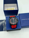  Shop Authentic Tommy Hilfiger Windsurf Black Dial Red Rubber Strap Watch for Men - 1791112 - Luxxuri
