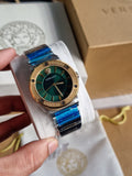  Shop Authentic Versace Greca Green Dial Silver Steel Strap Watch for Women - VEVH00720 - Luxxuri