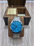  Shop Authentic Michael Kors Runway Blue Dial Silver Steel Strap Watch for Women - MK3292 - Luxxuri