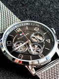  Shop Authentic Tommy Hilfiger Chronograph Black Dial Silver Mesh Bracelet Watch for Men - 1791292 - Luxxuri