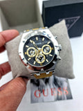  Shop Authentic Guess Continental Multifunction Black Dial Brown Leather Strap Watch for Men - GW0262G1 - Luxxuri