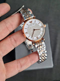  Shop Authentic Emporio Armani Gianni T Bar Analog White Dial Two Tone Steel Strap Watch For Women - AR2076 - Luxxuri