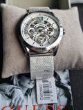  Shop Authentic Guess Tailor Multifunction Silver Dial Silver Mesh Bracelet Watch for Men - GW0368G1 - Luxxuri