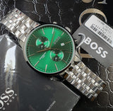  Shop Authentic Hugo Boss Associate Green Dial Silver Steel Strap Watch for Men - 1513975 - Luxxuri