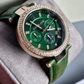  Shop Authentic Michael Kors Parker Chronograph Green Dial Green Leather Strap Watch For Women - MK6985 - Luxxuri